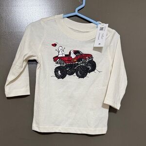 Garanimals Cream Tee with Red Monster Truck Design